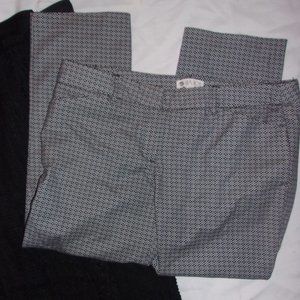 lila rose size 8 womens pants black white pants crop  eight medium stretch